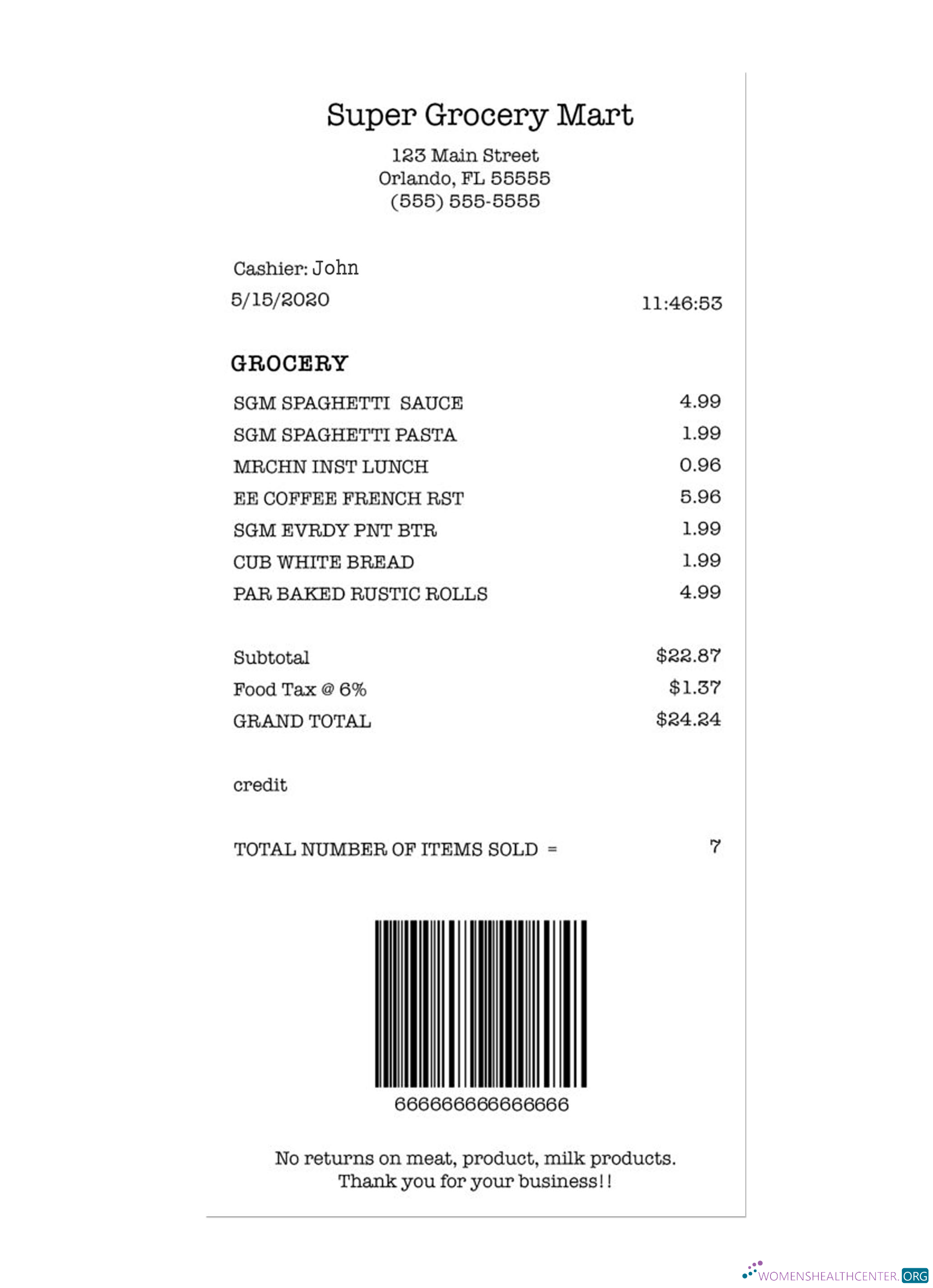 Download SUPER GROCERY MART payment check Photoshop template